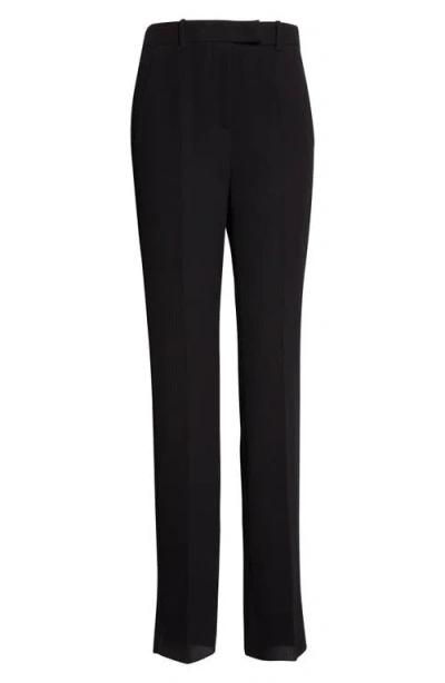 Emporio Armani Tech Waffle Straight Leg Pants In Black
