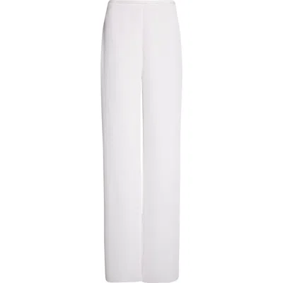Emporio Armani Tech Waffle Straight Leg Pants In White