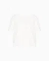 Emporio Armani Technical Cady Blouse With Gathered Hem In White