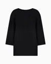 Emporio Armani Technical Cady Blouse With Laser Cuts In Black
