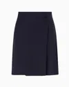 Emporio Armani Technical Cady Culottes In Navy Blue
