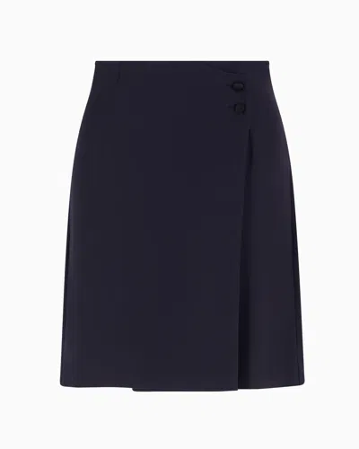 Emporio Armani Technical Cady Culottes In Navy Blue
