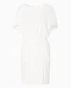 Emporio Armani Technical Cady Dress With Batwing Sleeves In White