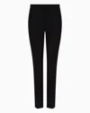 Emporio Armani Technical Cady Flared 7/8 Trousers In Black