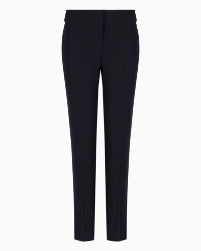 Emporio Armani Technical Cady Flared 7/8 Trousers In Black