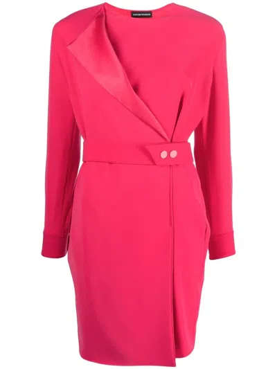 Emporio Armani Technical-cady Minidress In Pink