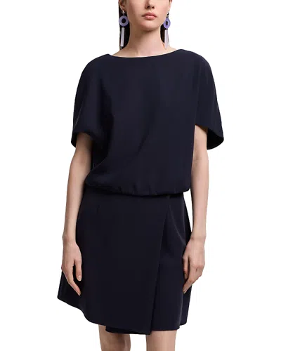 Emporio Armani Technical Cady Skort In Navy Blue