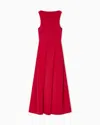 Emporio Armani Technical Cady Sleeveless Dress With Pleats