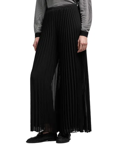 Emporio Armani Technical Georgette Trousers In Black