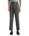 Emporio Armani Technical Nylon Blend Seersucker Regular Fit Pleated Pants In Hunter Green