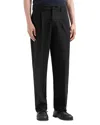 Emporio Armani Technical Nylon Blend Seersucker Regular Fit Pleated Pants In Solid Black