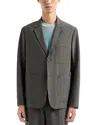 Emporio Armani Technical Seersucker Blazer In Dark Green