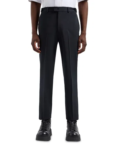 Emporio Armani Technical Stretch Gabardine Regular Fit Pants In Blu