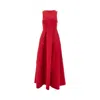 Emporio Armani Techno Cady Ankle-length Dress In Red