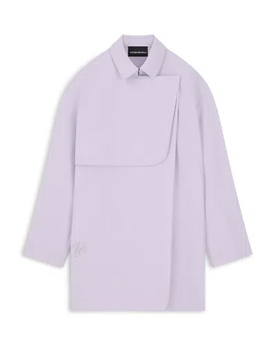 Emporio Armani Techno Cady Coat In White