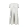 Emporio Armani Techno Cady Flared Dress With Oversized Godet Pleat In Grey