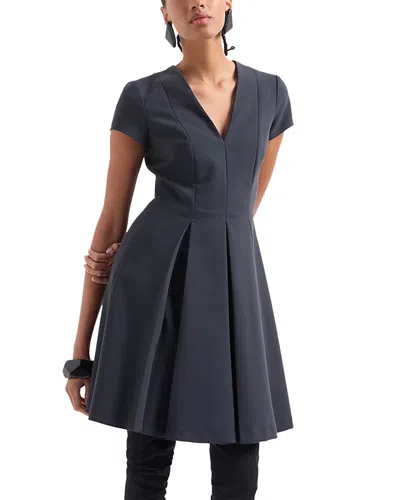 EMPORIO ARMANI TECHNO CADY PLEATED DRESS