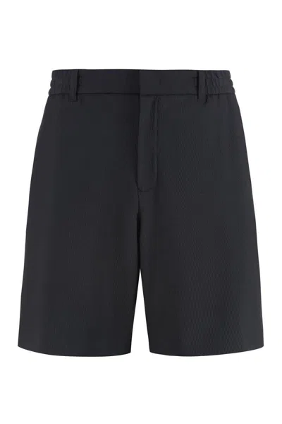 Emporio Armani Techno Fabric Bermuda-shorts In Blue