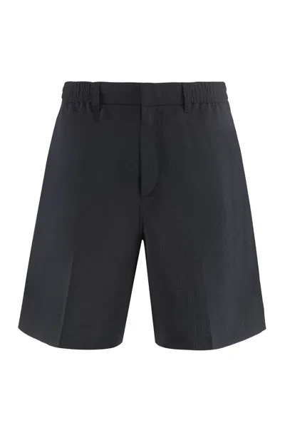 Emporio Armani Techno Fabric Bermuda-shorts In Black