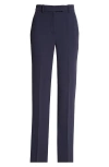 Emporio Armani Techno Gabardine Straight Leg Pants In Navy