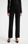 Emporio Armani Techno Gabardine Straight Leg Pants In Solid Black