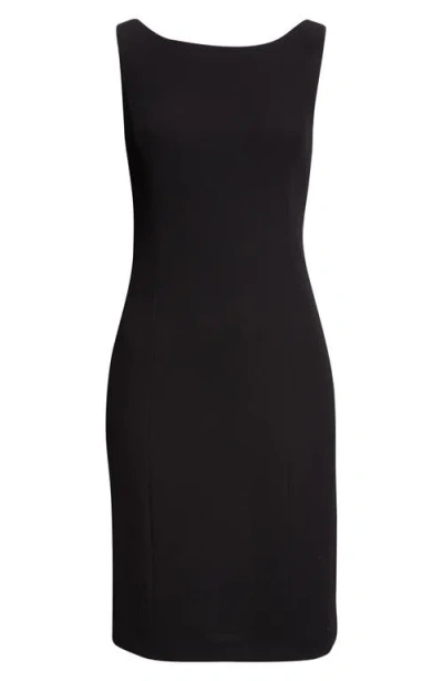 Emporio Armani Techno Sleeveless Waffle Knit Dress In Black