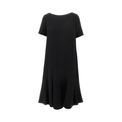 Emporio Armani Tecno Cady Dress With Stitched Pleats In Black
