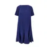Emporio Armani Tecno Cady Dress With Stitched Pleats In Blue