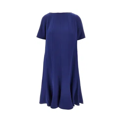 EMPORIO ARMANI TECNO CADY DRESS WITH STITCHED PLEATS