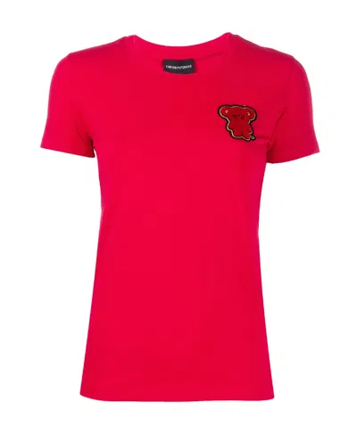 Emporio Armani Teddy Bear Decal T-shirt In Red