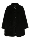 Emporio Armani Teddy Coat In Black