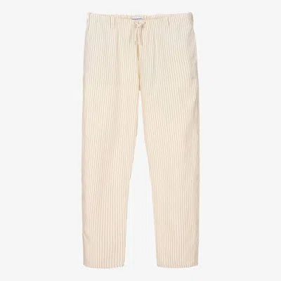 Emporio Armani Teen Boys Ivory Cotton & Linen Trousers