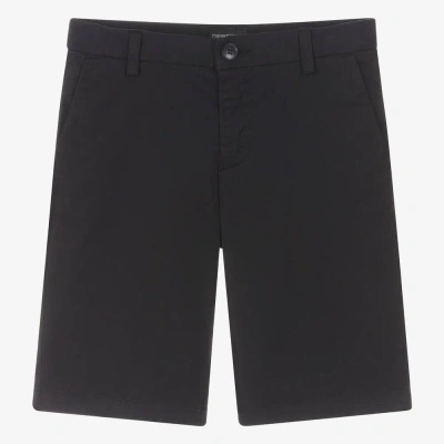 Emporio Armani Teen Boys Navy Blue Cotton Chino Shorts