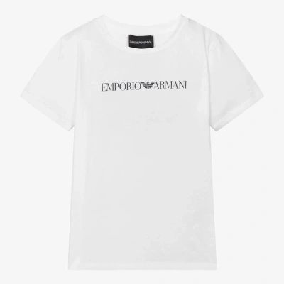 Emporio Armani Teen Boys White Cotton T-shirt