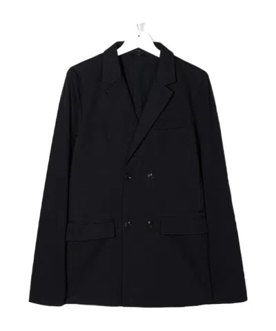 Emporio Armani Teen Double-breasted Blazer In Black