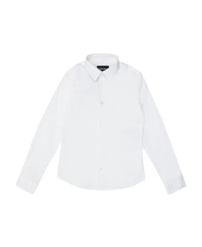 Emporio Armani Teen Embroidered Logo Shirt In White