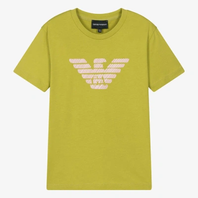 Emporio Armani Teen Girls Green Cotton Eagle T-shirt