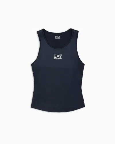Emporio Armani Kids' Tennis Pro Girl Top In Ventus7 Technical Fabric In Navy Blue