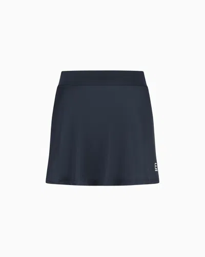 Emporio Armani Tennis Pro Mini Skirt In Ventus7 Technical Fabric In Navy Blue