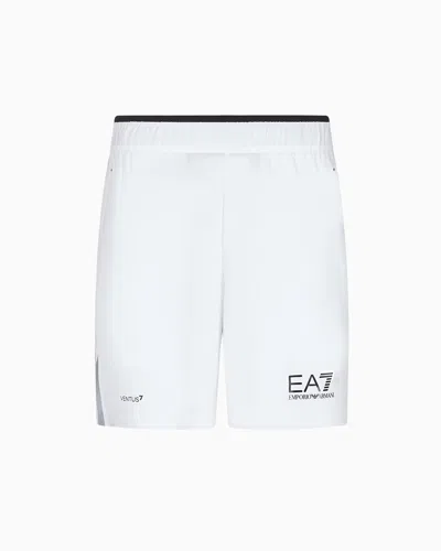 Emporio Armani Tennis Pro Board Shorts In Ventus7 Technical Fabric In White