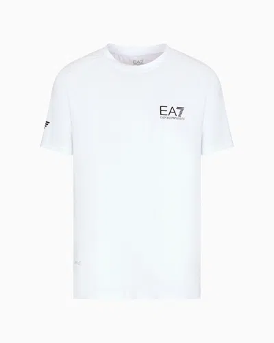 Emporio Armani Tennis Pro T-shirt In Ventus7 Technical Fabric In White