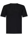 Emporio Armani Textured Black Sweater In Soft Viscose Blend