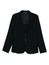 Emporio Armani Wool Single-breasted Blazer Jacket In Blue