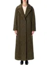 Emporio Armani Long Belted Coat Notched Lapels In Brown
