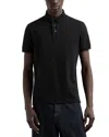 Emporio Armani Cotton Jersey Diamond Jacquard Regular Fit Polo Shirt In Black Beauty