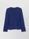 Emporio Armani Textured Cotton Blazer With Flap Pockets