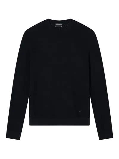 Emporio Armani Round Neck Sweater In Black
