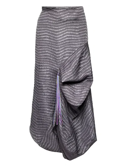 Pre-owned Emporio Armani Textured Draped Skirt