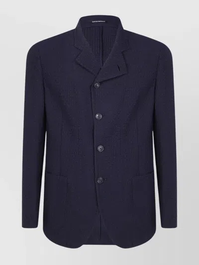 EMPORIO ARMANI TEXTURED FABRIC LONG SLEEVE JACKET
