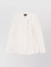 Emporio Armani Textured Fabric Single-breasted Jacket With Mandarin Collar In White